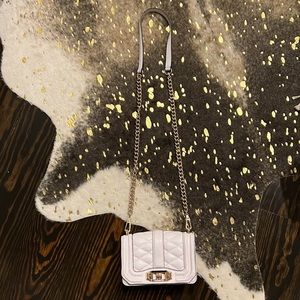 Rebecca Minkoff chevron love mini quilted crossbody with gold chain